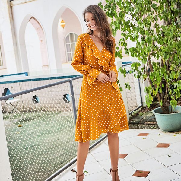 women's dress ruffle v-neck polyester long sleeve casual cocktail a line polka dots sundress printed, Black;gray
women's dress ruffle v-neck polyester long sleeve casual cocktail a line polka dots sundress printed, Black;gray