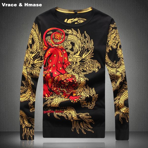 китайский стиль лев дракон печать шаблон моды случайные свитер осени 2019 новые высококачественные хлопковые трикотажные свитера мужчин -4x, White;black 
китайский стиль лев дракон печать шаблон моды случайные свитер осени 2019 новые высококачественные хлопковые трикотажные свитера мужчин -4x, White;black