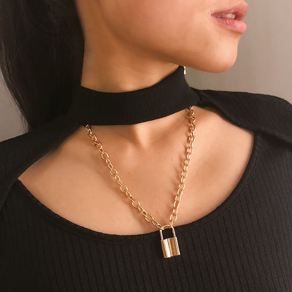 european and american cross-border jewelry cool retro geometric necklace sweater chain womens simple lock-shaped all-match temperament neckl, Silver
european and american cross-border jewelry cool retro geometric necklace sweater chain womens simple lock-shaped all-match temperament neckl, Silver
