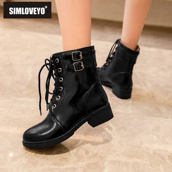 simloveyo 2019 winter ankle boots for women round toe low heel lace up cross-tied buckle cowboy boots motorcycle black white
simloveyo 2019 winter ankle boots for women round toe low heel lace up cross-tied buckle cowboy boots motorcycle black white