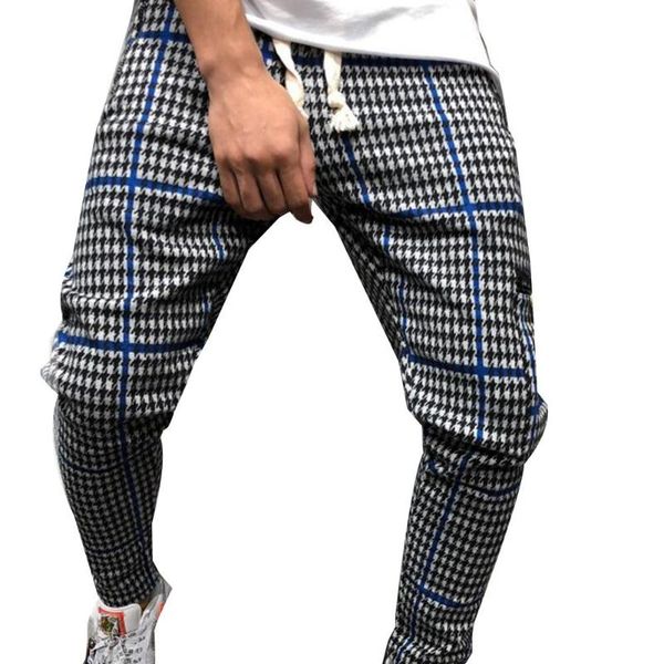 leisure men houndstooth print drawstring sweatpants trousers slim jogging-pants, Black
leisure men houndstooth print drawstring sweatpants trousers slim jogging-pants, Black