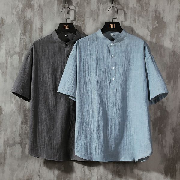 2020 summer new thin short-sleeved men shirt cotton linen casual mens dress shirts fashionable solid color male shirt, White;black
2020 summer new thin short-sleeved men shirt cotton linen casual mens dress shirts fashionable solid color male shirt, White;black