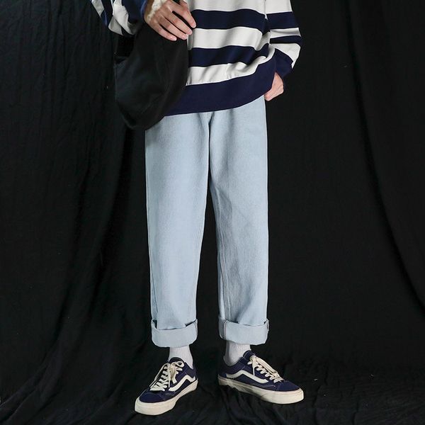 2019 summer new youth casual loose large size straight tube jeans men multi-color streetwear -2xl, Blue
2019 summer new youth casual loose large size straight tube jeans men multi-color streetwear -2xl, Blue