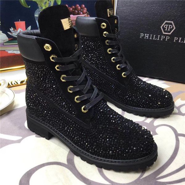 rhinestone martin boots women's british style new wild round head high lace up martins shiny thick boots women's ankle boots 33, Black
rhinestone martin boots women's british style new wild round head high lace up martins shiny thick boots women's ankle boots 33, Black