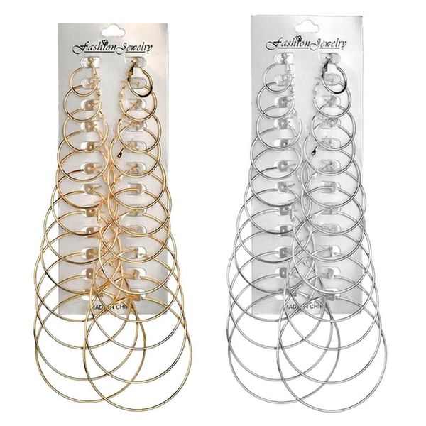 phenovo 12 pairs/set metal big circle hoop earrings round circle design women steampunk ear clip jewelry for women lady girl, Golden
phenovo 12 pairs/set metal big circle hoop earrings round circle design women steampunk ear clip jewelry for women lady girl, Golden