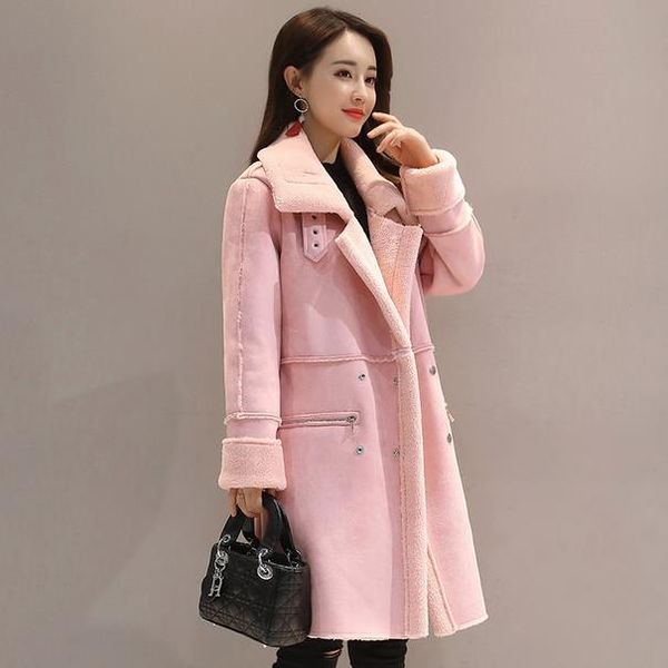 new 2019 winter women lambswool suede coats jacket coat female warm long sleeve parka jacket long overcoat ae932, Black;brown
new 2019 winter women lambswool suede coats jacket coat female warm long sleeve parka jacket long overcoat ae932, Black;brown
