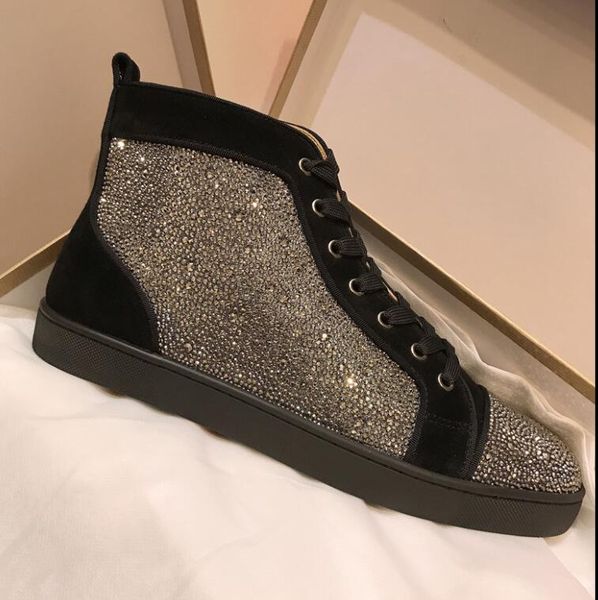 brand party dress luxury sneaker shoes mens womens red bottom high sneakers strass leather flats with outdoor casual walking shoes 36-45, Black
brand party dress luxury sneaker shoes mens womens red bottom high sneakers strass leather flats with outdoor casual walking shoes 36-45, Black
