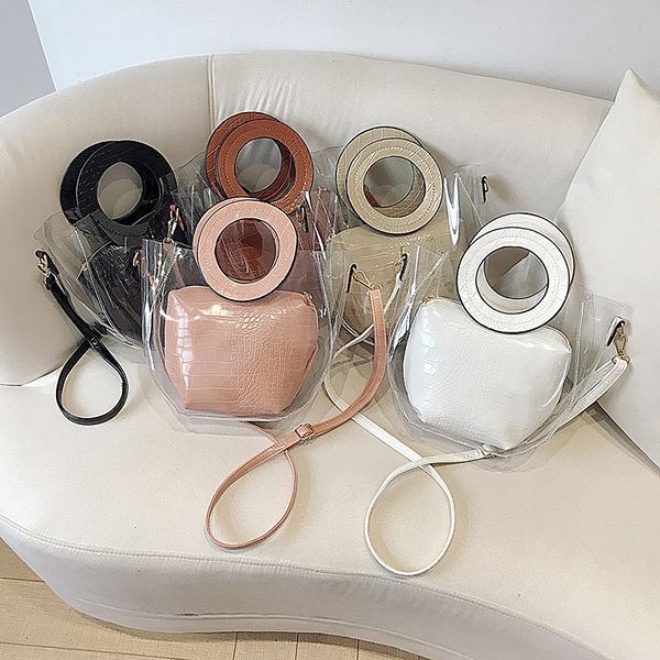 woman bag 2pc jelly handbag transparent messenger 2020 new portable shoulder bolso mujer torebka damska shopper sac main femme
woman bag 2pc jelly handbag transparent messenger 2020 new portable shoulder bolso mujer torebka damska shopper sac main femme