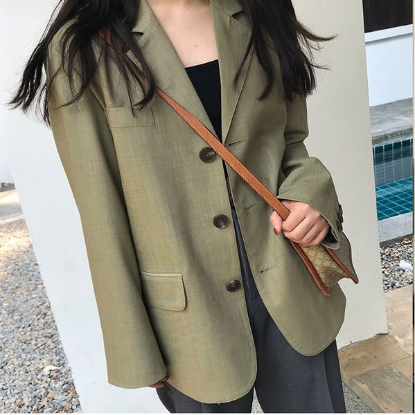 2019 spring and autumn new net red korean suit jacket korean loose avocado green small ladies suit jacket, White;black
2019 spring and autumn new net red korean suit jacket korean loose avocado green small ladies suit jacket, White;black