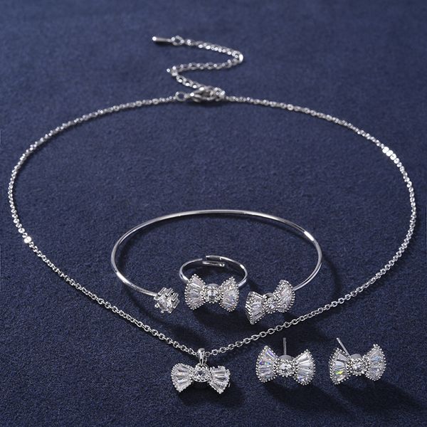 child jewelry set hadiyana trendy bow shape design children necklace earring ring and bracelet set cubic zircon et0004 bisuteria, Silver
child jewelry set hadiyana trendy bow shape design children necklace earring ring and bracelet set cubic zircon et0004 bisuteria, Silver