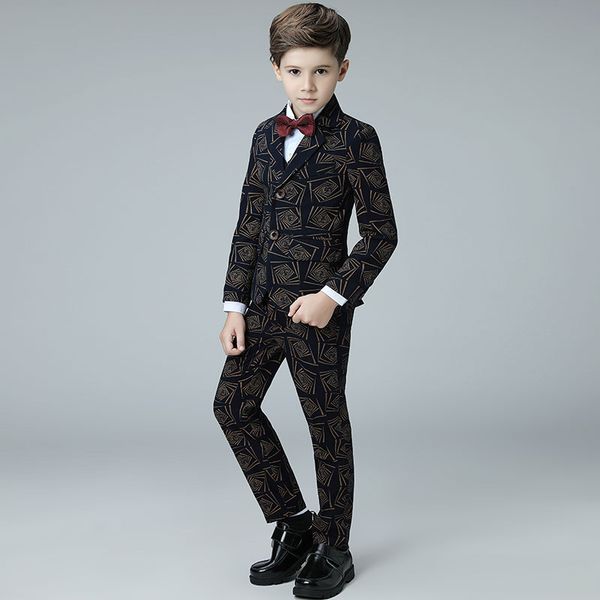 children's suit printing spring and autumn korean boy suit student costumes children wedding flower girl dress, Black
children's suit printing spring and autumn korean boy suit student costumes children wedding flower girl dress, Black