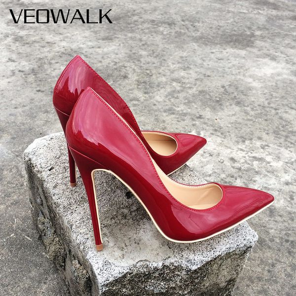 veowalk chile wine red women patent leather basic high heels pointed toe pumps elegant ladies burgundy evening dress shoes, Black
veowalk chile wine red women patent leather basic high heels pointed toe pumps elegant ladies burgundy evening dress shoes, Black