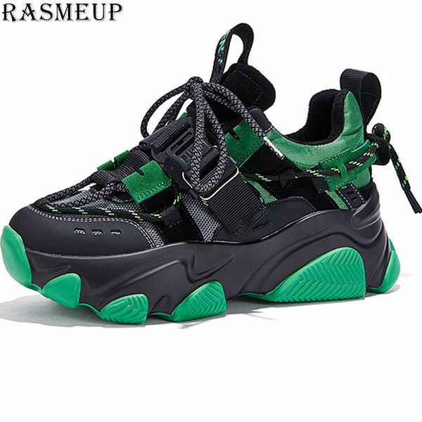 rasmeup genuine leather mesh women's chunky sneakers 2019 fashion brand style women platform shoes casual trainers lady footwear, Black
rasmeup genuine leather mesh women's chunky sneakers 2019 fashion brand style women platform shoes casual trainers lady footwear, Black