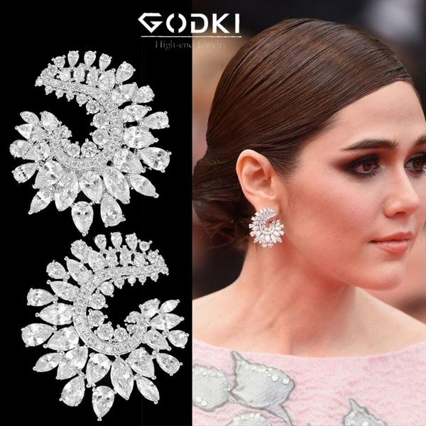 godki new spring fireworks stud earrings for women wedding cubic zirconia dubai bridal earring jewelry accessories 2020, Golden;silver
godki new spring fireworks stud earrings for women wedding cubic zirconia dubai bridal earring jewelry accessories 2020, Golden;silver