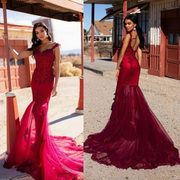 dark red mermaid evening dresses spaghetti mermaid lace applique back prom dress long formal party pageant gowns, Black;red
dark red mermaid evening dresses spaghetti mermaid lace applique back prom dress long formal party pageant gowns, Black;red