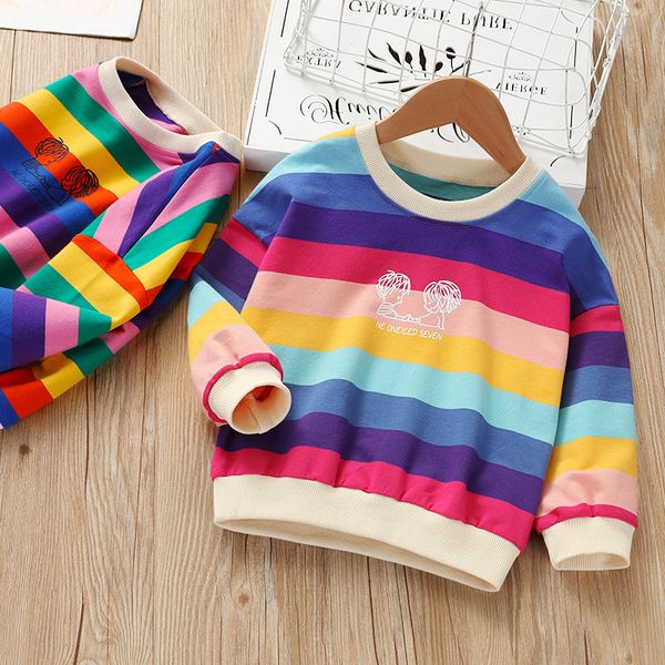 zsiibo girls hoodie sweater pullover baby children's rainbow stripes fashion long-sleeved shirt cute girl's clothing sweater, Black
zsiibo girls hoodie sweater pullover baby children's rainbow stripes fashion long-sleeved shirt cute girl's clothing sweater, Black