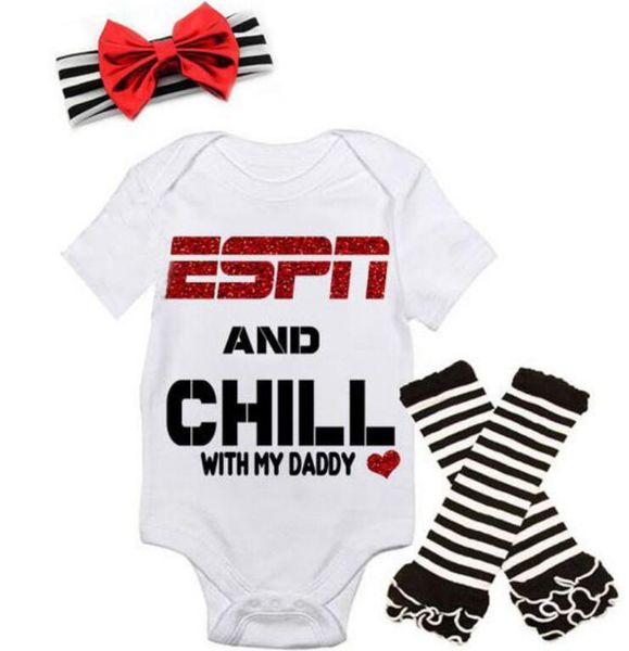 citgeett newborn baby girls clothing set espn and chill with my daddy romper jumpsuit leg warmers headband outfit, White
citgeett newborn baby girls clothing set espn and chill with my daddy romper jumpsuit leg warmers headband outfit, White