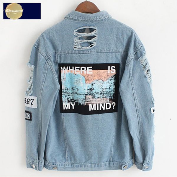 women frayed denim bomber jacket appliques print where is my autumn lady elegant outwear mind fashion coat vangull, Black;brown
women frayed denim bomber jacket appliques print where is my autumn lady elegant outwear mind fashion coat vangull, Black;brown