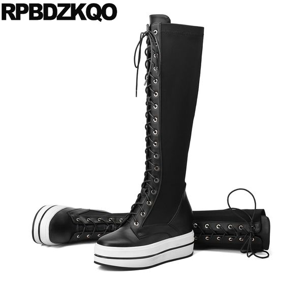 knee high fur long lace up genuine leather wedge handmade shoes women boots winter 2018 black heel fall over the round toe
knee high fur long lace up genuine leather wedge handmade shoes women boots winter 2018 black heel fall over the round toe