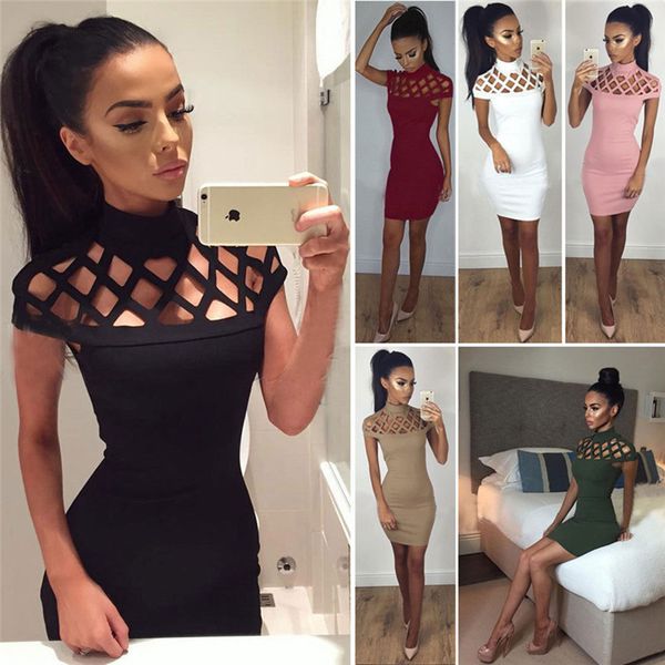 new fashion six-color dress high collar hollow decorative tight mini nightclub ladies wild dress, Black;gray
new fashion six-color dress high collar hollow decorative tight mini nightclub ladies wild dress, Black;gray