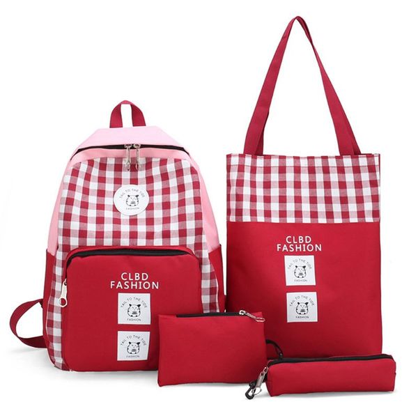 4pcs women canvas plaid backpack student school bag large capacity travel daypack set for teenagers girls lx9f
4pcs women canvas plaid backpack student school bag large capacity travel daypack set for teenagers girls lx9f