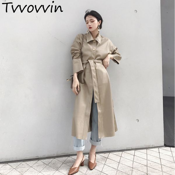 2019 new spring fashion long type pu leather windbreaker loose single-breasted long coat black women's clothing e378, Tan;black
2019 new spring fashion long type pu leather windbreaker loose single-breasted long coat black women's clothing e378, Tan;black