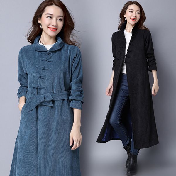 chinese style trench coat for women turtleneck windbreaker vintage overcoat long coats autumn single breasted windbreakers, Tan;black 
chinese style trench coat for women turtleneck windbreaker vintage overcoat long coats autumn single breasted windbreakers, Tan;black