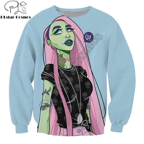 2019 new fashion men crewneck sweatshirt alien girl anime 3d printed long sleeve outerwear casual tracksuit streetwear, Black
2019 new fashion men crewneck sweatshirt alien girl anime 3d printed long sleeve outerwear casual tracksuit streetwear, Black
