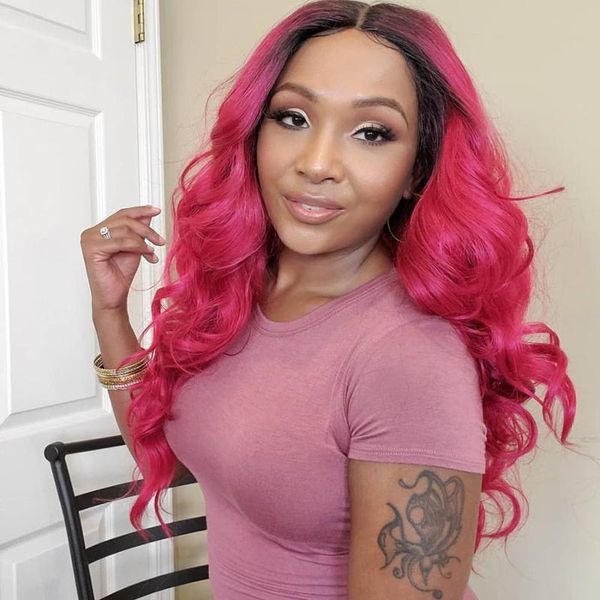 glueless wave ombre 1b/pink red 13x6 lace front human hair wig with baby hair brazilian for black women natural hairline, Black;brown
glueless wave ombre 1b/pink red 13x6 lace front human hair wig with baby hair brazilian for black women natural hairline, Black;brown