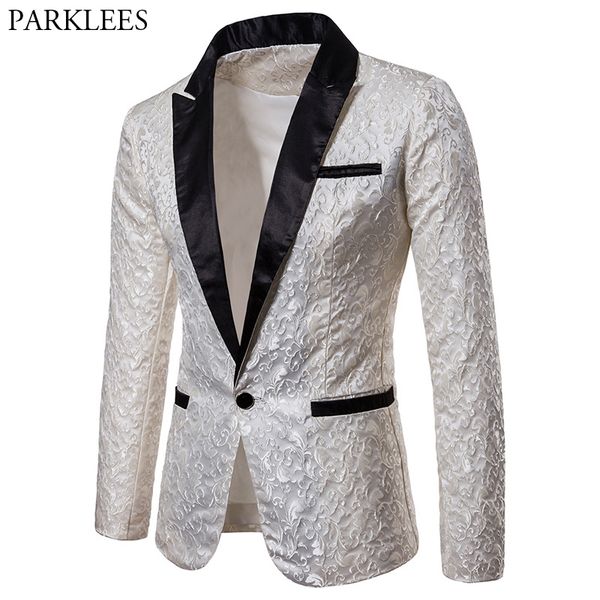 white jacquard floral blazer men 2018 brand new slim fit single button suit jacket men wedding party groom tuxedo blazer for man, White;black
white jacquard floral blazer men 2018 brand new slim fit single button suit jacket men wedding party groom tuxedo blazer for man, White;black