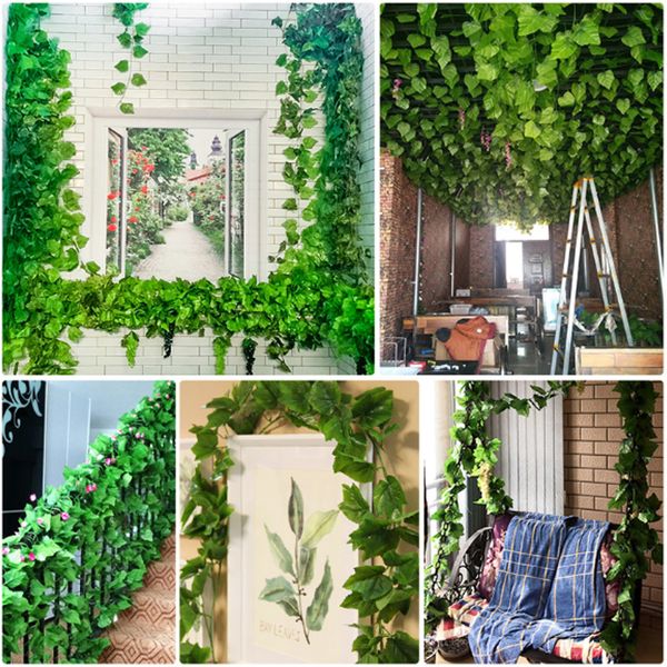 2.1m artificial plants decoration rattan leaf grape leaves fake creeper green leaf ivy vine home party garden decor
2.1m artificial plants decoration rattan leaf grape leaves fake creeper green leaf ivy vine home party garden decor