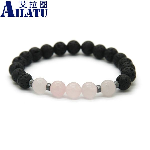 ailatu wholesale 10pcs jewelry black lava energy stone beads with pink crystal bracelets, Golden;silver
ailatu wholesale 10pcs jewelry black lava energy stone beads with pink crystal bracelets, Golden;silver