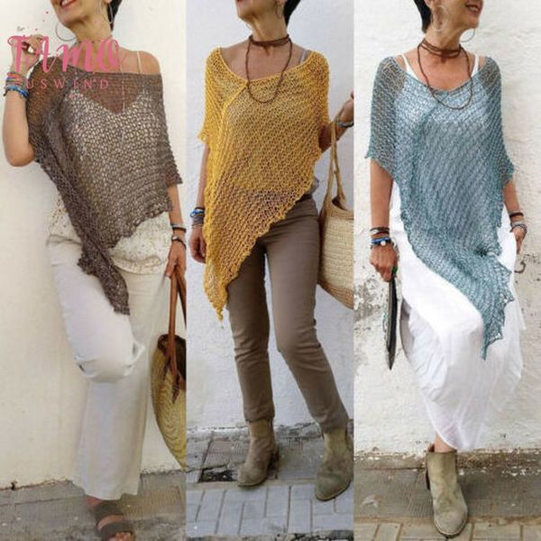 women casual hollow out knitting blouse irregular cover beach cover up summer shirt female fashion clothing new arrivals, White 
women casual hollow out knitting blouse irregular cover beach cover up summer shirt female fashion clothing new arrivals, White