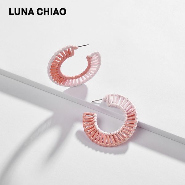 chiao women bijoux accessories jewelry ombre colored raffia hoop earrings for women, Golden;silver 
chiao women bijoux accessories jewelry ombre colored raffia hoop earrings for women, Golden;silver