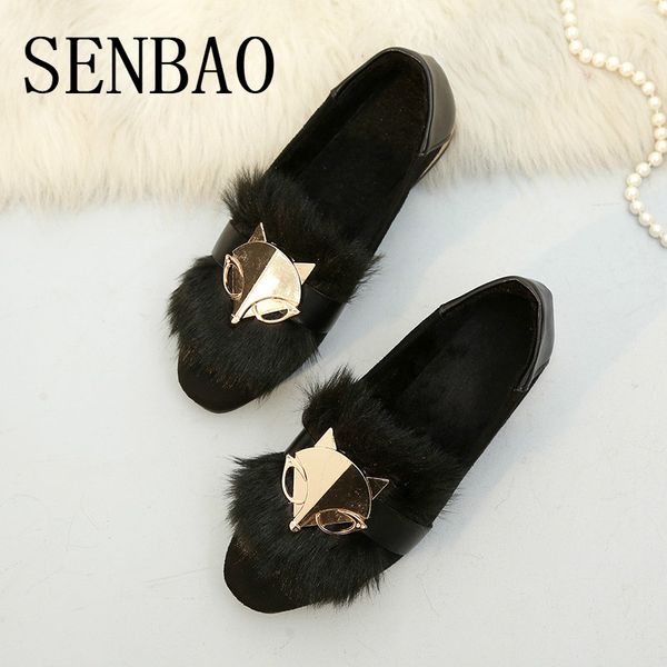 senbao all-match winter fur flats feather moccasins hair single shoes metal decoration casual square head ladies loafer, Black
senbao all-match winter fur flats feather moccasins hair single shoes metal decoration casual square head ladies loafer, Black