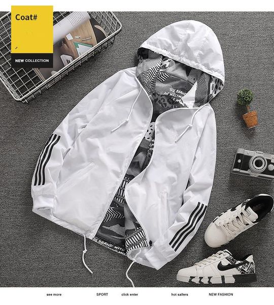 men's jacket spring autumn fashion coat pocket zipper hooded two side wear letter print outwear loose windbreaker, Black;brown
men's jacket spring autumn fashion coat pocket zipper hooded two side wear letter print outwear loose windbreaker, Black;brown