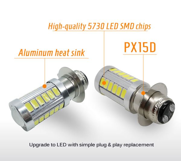 1 pair px15d 33 smd h6m led foglight fog lamp auto motorcycle/atv/motor bike/moped headlights high/low beam bulb 12v
1 pair px15d 33 smd h6m led foglight fog lamp auto motorcycle/atv/motor bike/moped headlights high/low beam bulb 12v