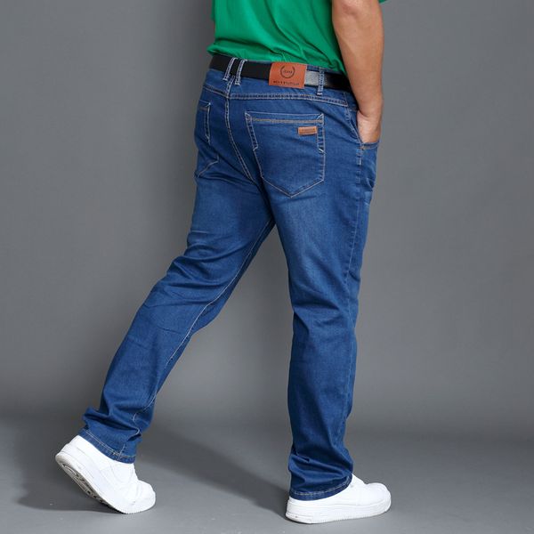 big size 42 44 46 mens thin light jeans summer new business casual stretch classic denim pants slim fit straight trousers, Blue
big size 42 44 46 mens thin light jeans summer new business casual stretch classic denim pants slim fit straight trousers, Blue