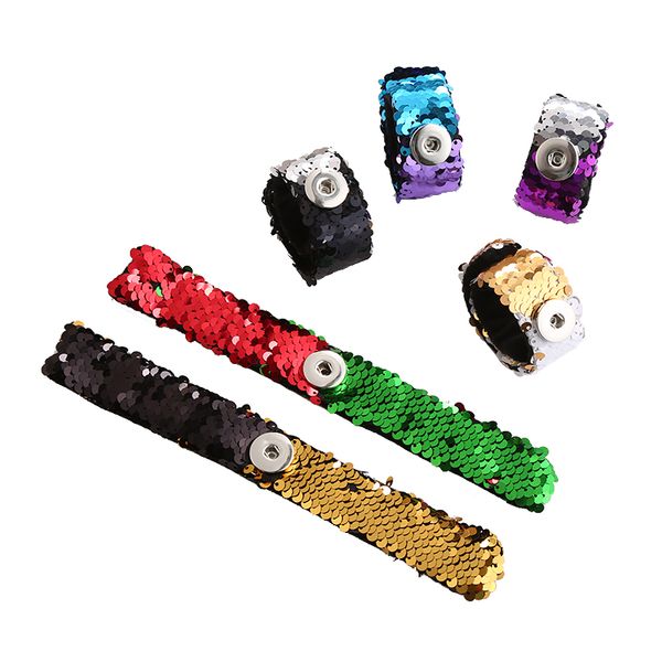 double colors 18mm snap button reversible sequins bracelet 004 christmas fashion fabric bangle clap circle women kids gift 21cm, Golden;silver
double colors 18mm snap button reversible sequins bracelet 004 christmas fashion fabric bangle clap circle women kids gift 21cm, Golden;silver
