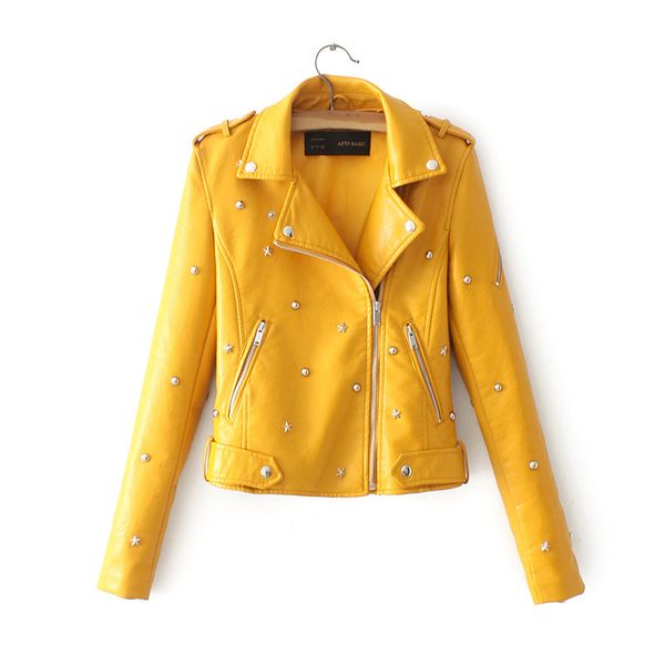 fashion casual rivet jacket faux leather women full sleeve short biker women coats pockets zipper pu leather jacket, Black
fashion casual rivet jacket faux leather women full sleeve short biker women coats pockets zipper pu leather jacket, Black