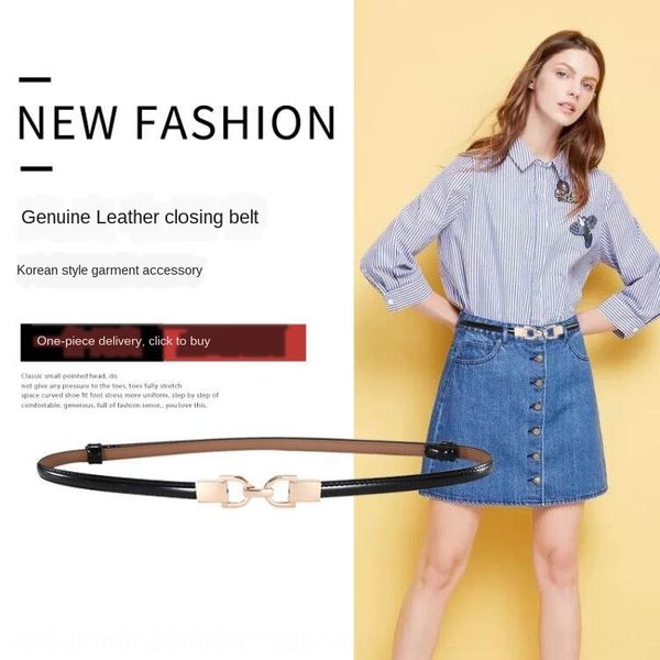 real cowhide black white non-perforated decorative women's thin dress all-match waist chain women's real leather belt belt, Black;brown
real cowhide black white non-perforated decorative women's thin dress all-match waist chain women's real leather belt belt, Black;brown
