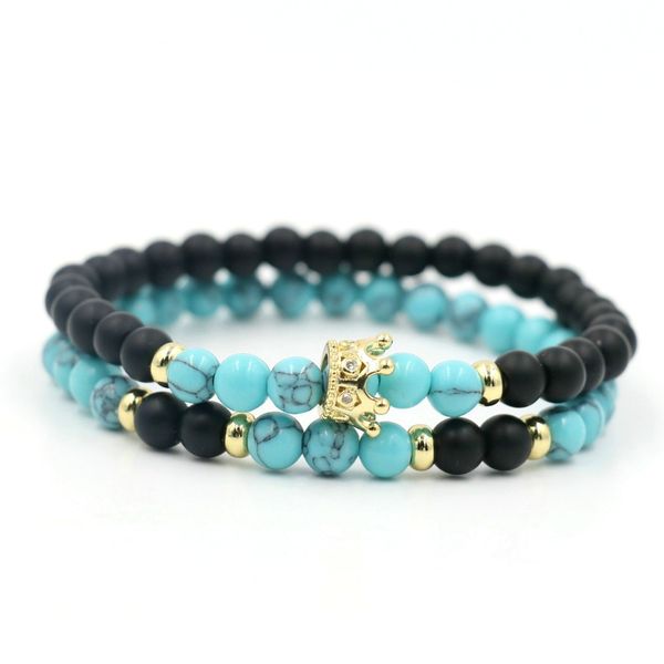2pcs/set green pine stone beaded crown bracelet men women bracelets jewelry, Black
2pcs/set green pine stone beaded crown bracelet men women bracelets jewelry, Black