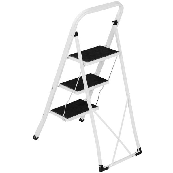 the new foldable three-step ladder is portable and durable