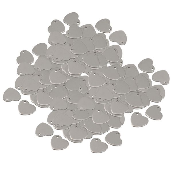 200pcs silver tone stainless steel blank stamping tags heart love charm pendant 14mm, Black
200pcs silver tone stainless steel blank stamping tags heart love charm pendant 14mm, Black