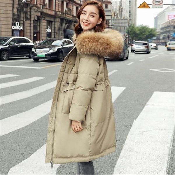 2018 big real fur collar duck down jacket winter feather coat long hooded warm down parkas plus size outerwear, Black
2018 big real fur collar duck down jacket winter feather coat long hooded warm down parkas plus size outerwear, Black