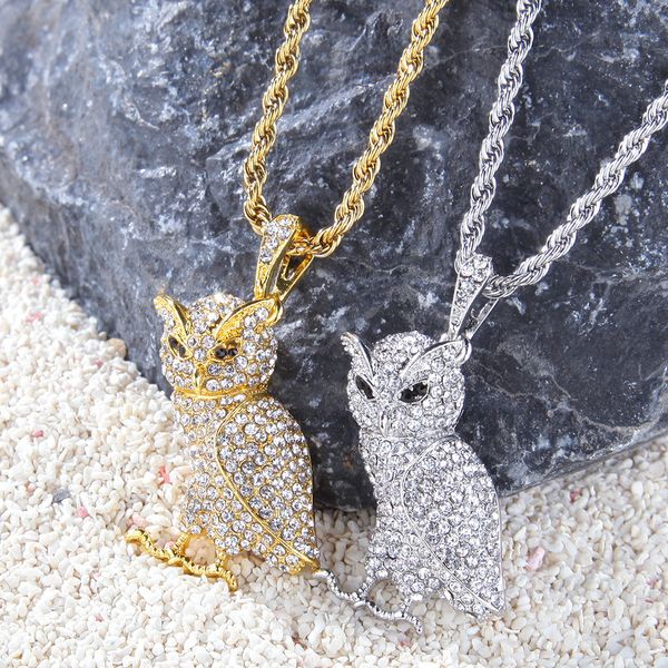 cuban link chains cuban link chains full diamond owl alloy pendant hip-hop personalized couple necklace accessories, Silver
cuban link chains cuban link chains full diamond owl alloy pendant hip-hop personalized couple necklace accessories, Silver