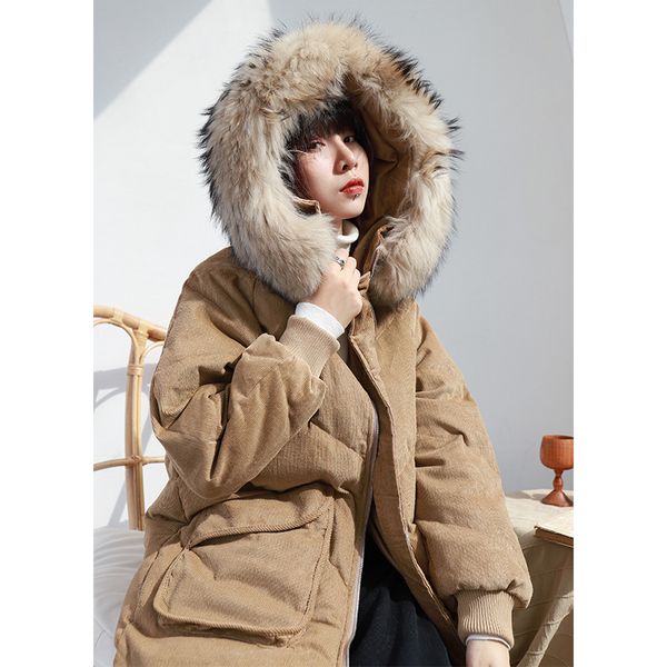 2018 winter fashion thick long fur collar cute down, Black
2018 winter fashion thick long fur collar cute down, Black