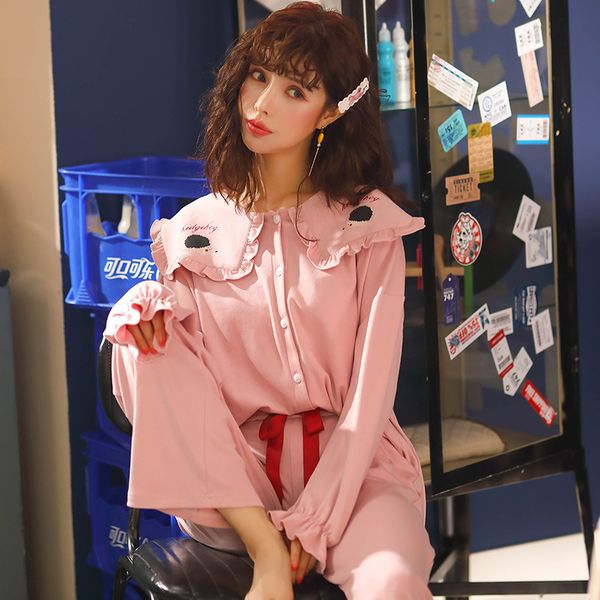girls homewear nightwear suit autumn winter cute cotton women pajamas set long sleeve sweet casual soft female sleepwear, Black;red
girls homewear nightwear suit autumn winter cute cotton women pajamas set long sleeve sweet casual soft female sleepwear, Black;red
