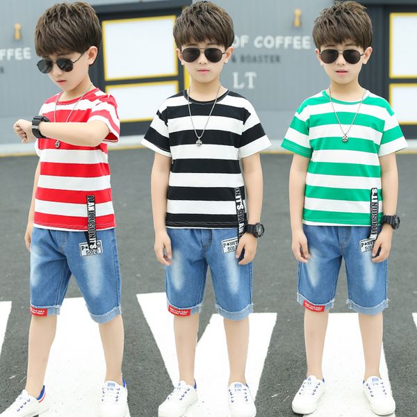 clothing sets 2021 teenage boys girls summer cartoon striped t shirt + denim shorts clothes 2pcs children kids jeans pants, White
clothing sets 2021 teenage boys girls summer cartoon striped t shirt + denim shorts clothes 2pcs children kids jeans pants, White