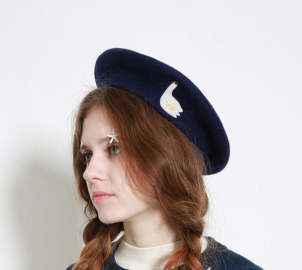 autumn new casual hats blue brown lady beret hat winter woman elegant berets hat cartoon embroidery 100% wool, Blue;gray
autumn new casual hats blue brown lady beret hat winter woman elegant berets hat cartoon embroidery 100% wool, Blue;gray